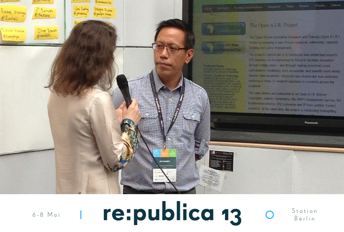 Filipino Jay Fajardo auf der re:publica 13 in Berlin (c) V. Till