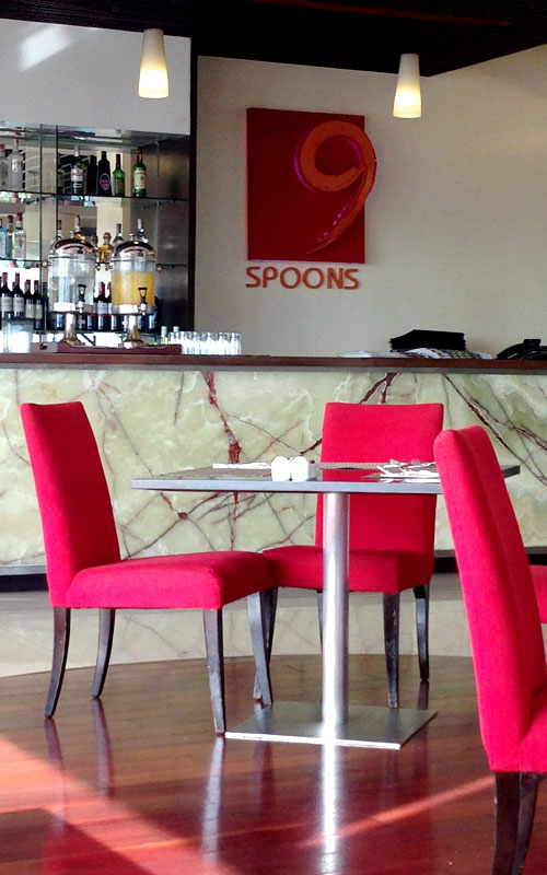 Das Restaurant "9 Spoons" im Hotel "The Bayleaf" © Valerie Till