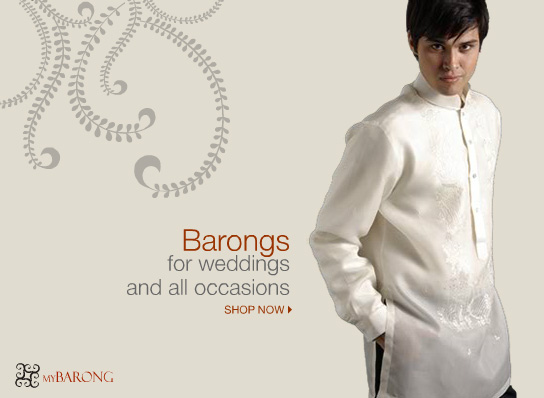 Mann mit einem Barong Tagalog.